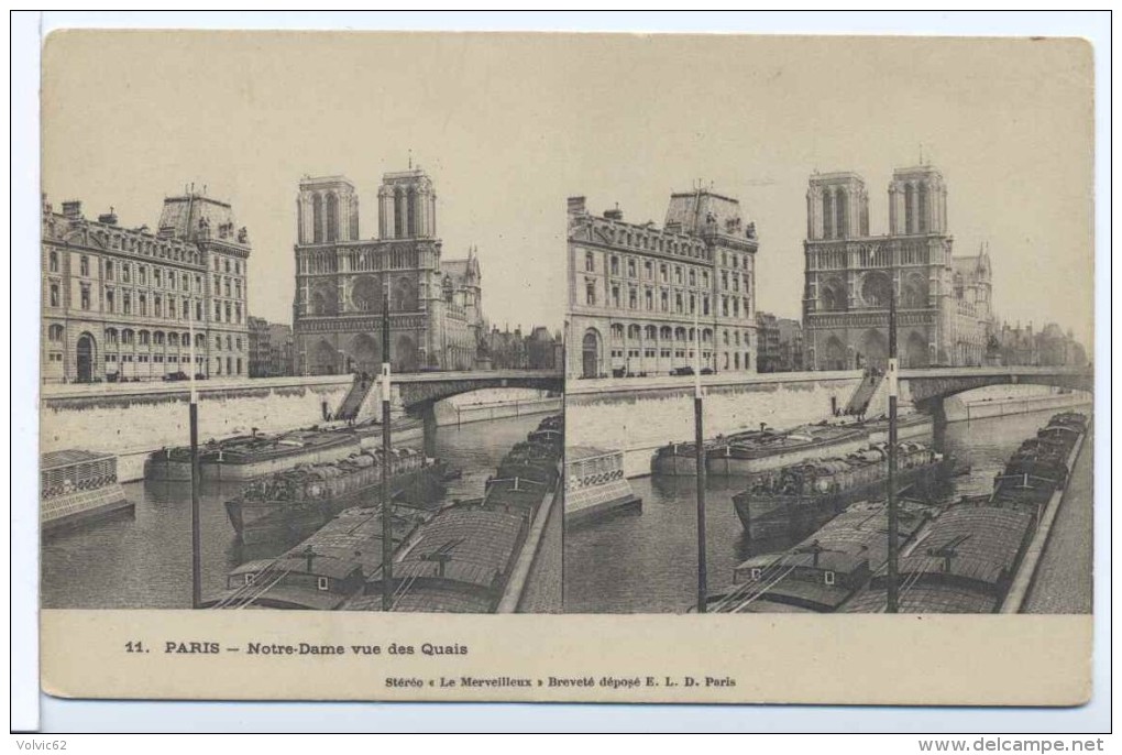 CPA Paris Stéréo Les Merveilleux Notre Dame  Vue Des Quais 11 - Autres & Non Classés