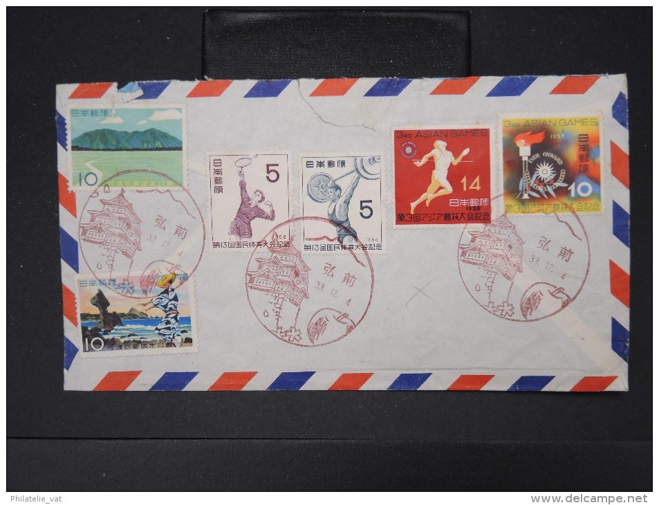 JAPON- Lettre ( Petite Déchirure)  De Hirosaki Pour LA FRANCE EN 1958  AFFRANCHISSEMENT PLAISANT     P4522 - Storia Postale