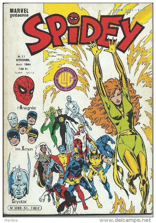 Spidey N° 51, Avril 1984, L'Araignée, Les X-men, Crystar, Bon état, Un Peu Jauni, Voir Les Photos # - Spidey