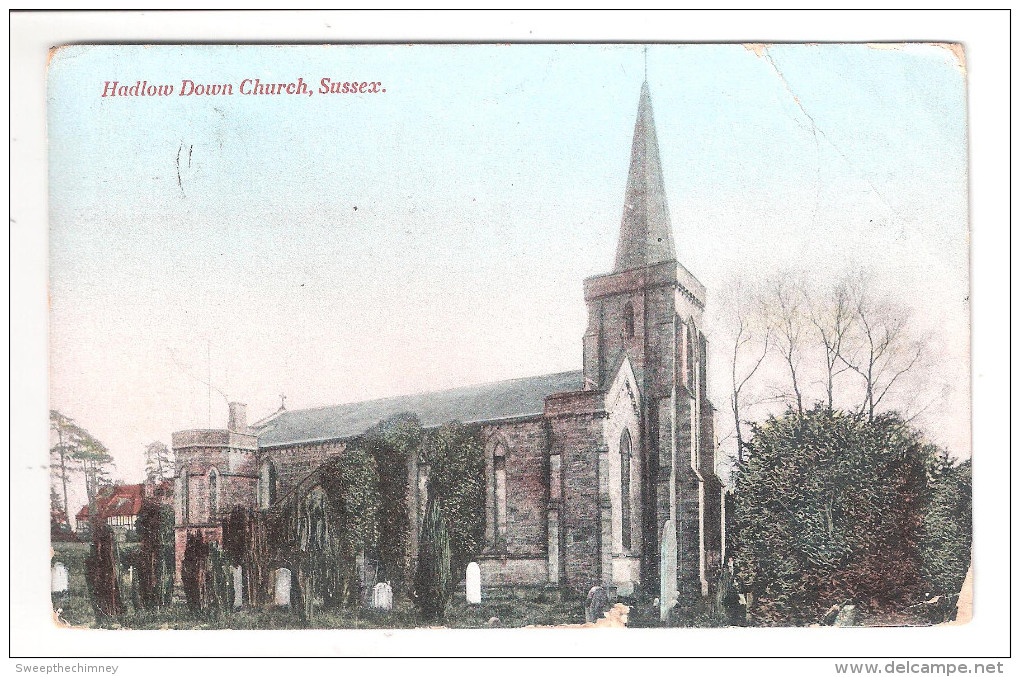 VINTAGE RP POSTCARD " ST MARK'S CHURCH, HADLOW DOWN, SUSSEX " NEAR BRIGHTON  USED 1906 - Other & Unclassified
