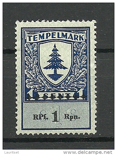 ESTLAND Estonia 1941-1944 Dt. Okkupation Stempelmarke 1 RPf MNH - Besetzungen 1938-45