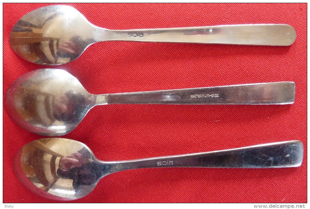 3 C-CAFÉS  EN INOX-SABENAS-SOBELAIR-HOLLANDE-COLLECTOR - Cutlery