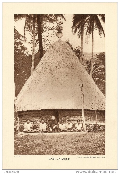 Photo : Nlle Calédonie/Case Canaque - Format 20 X 29 - "Librairie De L´enseignement " - 1936 - (t518) - Luoghi