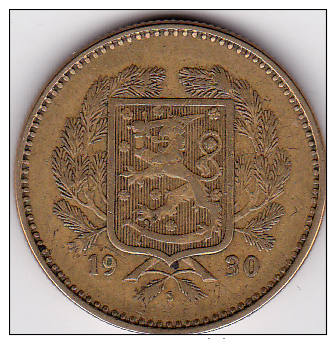 FINLANDE - PIECE DE 10 MARKKAA - 1930 - Finlande