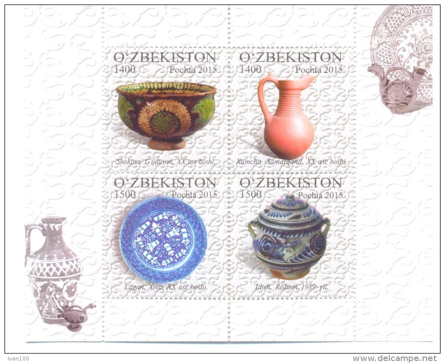 2015. Uzbekistan,  Cultural Heratage, Ceramics, S/s, Mint/** - Uzbekistan