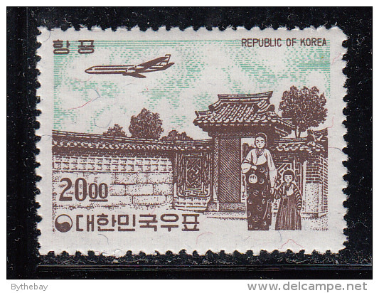 Korea South MH Scott #C33 20w Airplane Over Songnyu Gate, Tuksu Palace - Corée Du Sud