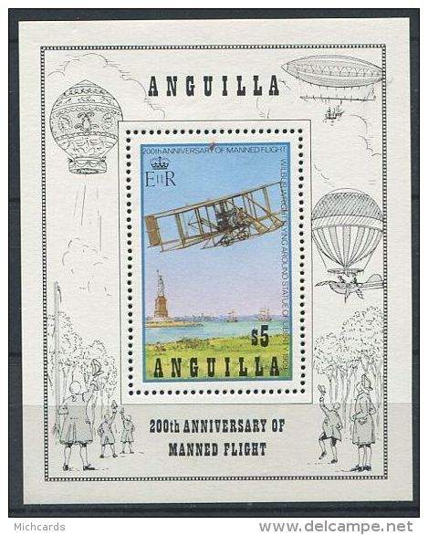 141 ANGUILLA 1983 - Bicentenaire  Statue De La Liberte Avion (Yvert BF 50) Neuf ** (MNH) Sans Trace De Charniere - Anguilla (1968-...)