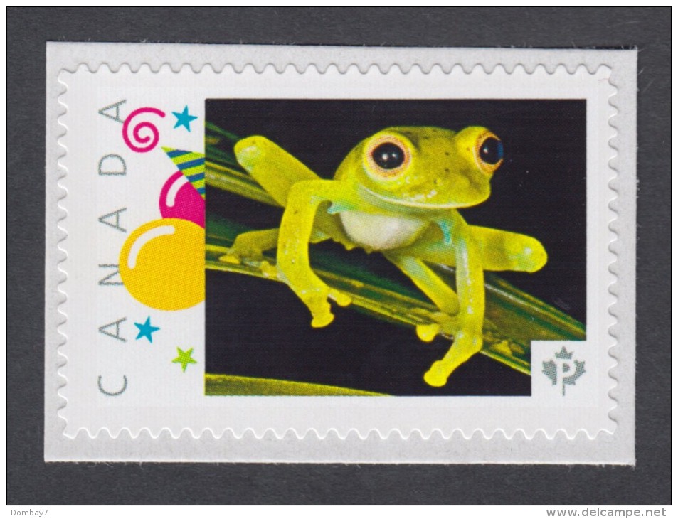 LQ. GLASS FROG  Set Of 2 Picture Postage MNH Stamps,  "P" & "INTERNATIONAL"- Rates. Canada  2014  [p11fg2] - Rane