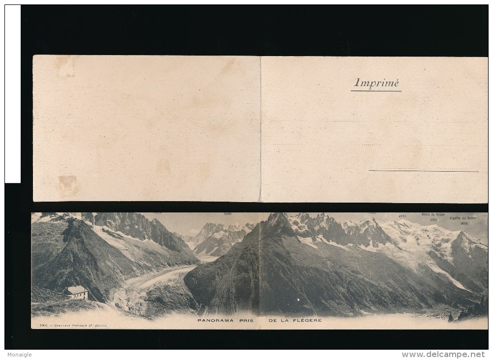 74  - Carte Panoramique  - Panorama Pris De La Flégère  Channaux Frères Geneve - Altri & Non Classificati