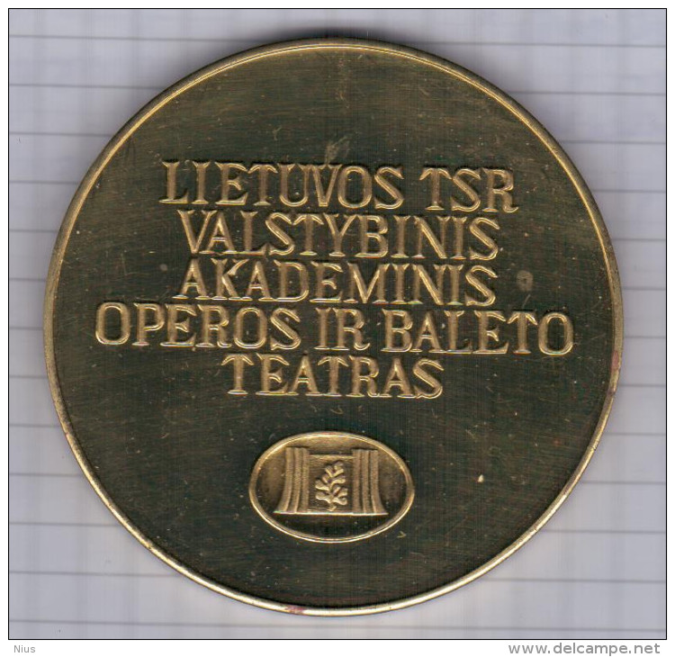 Lithuania USSR Vilnius, Music Musique Medal Medaille, State Academic Opera & Ballet Theater - Non Classés