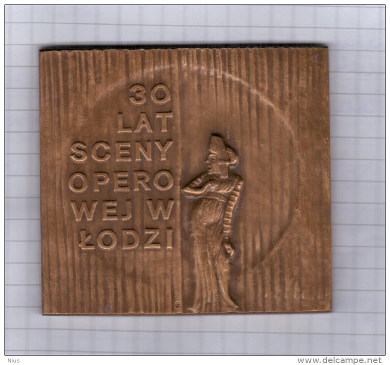 Music Musique, Medal Medaille Poland 1984, 30th Anniv. Of Opera Lodz - Zonder Classificatie