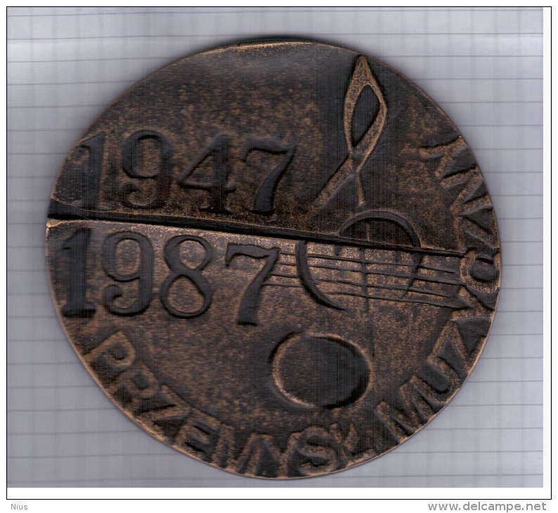 Music Musique, Medal Medaille Poland 1987, Music Industry - Ohne Zuordnung