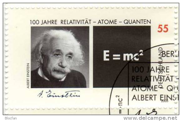 Genie Albert Einstein 2005 BRD 2475 10-Kleinbogen SST 11€ Porträt Nobelpreis Masse Energie Äquivalenz Formel M/s Germany - Albert Einstein