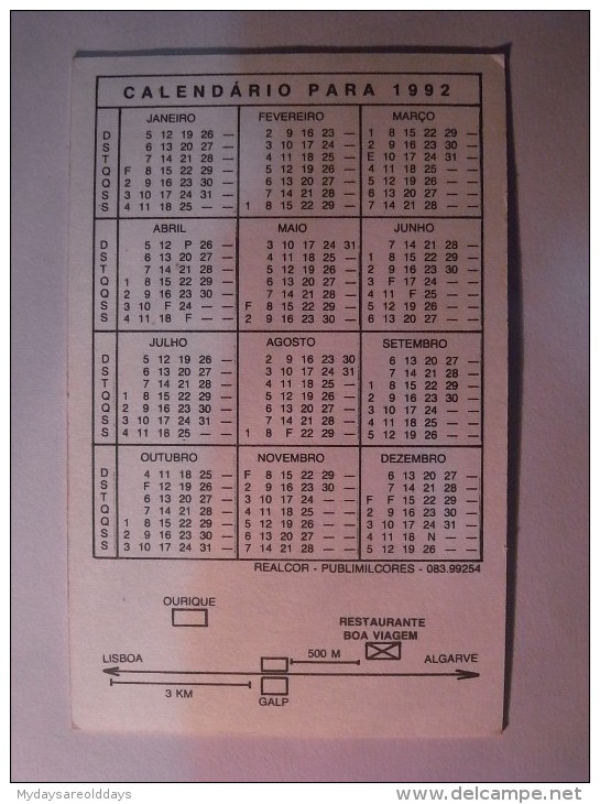 1 CALENDAR CALENDARIO CALENDRIER SMALL - PORTUGAL - Small : 1981-90