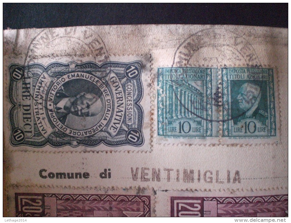 STAMPS ITALIA REGNO TASSE DOCUMENTO LIBRETTO LICENZA PER ESERCIZIO DI AMBULANTE 1946 - Steuermarken