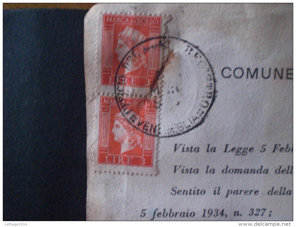 STAMPS ITALIA REGNO TASSE DOCUMENTO LIBRETTO LICENZA PER ESERCIZIO DI AMBULANTE 1946