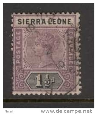 SIERRA LEONE 1896 1 1/2d Purple & Black QV U SG 43 AW13 - Sierra Leone (...-1960)