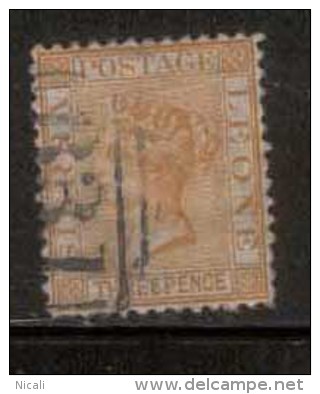 SIERRA LEONE 1872 3d Buff QV Used SG 8 BZ68 - Sierra Leone (...-1960)