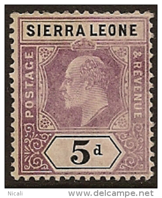 SIERRA LEONE 1904 5d KE VII SG 93 HM PL132 - Tonga (...-1970)