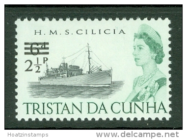 Tristan Da Cunha: 1971   QE II - Ships - Decimal Currency Surcharge  SG140    2&frac12;p On 6d    MNH - Tristan Da Cunha