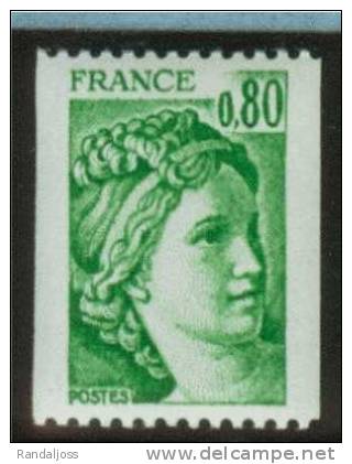 Sabine Roulette N° 1980**_0.80F Vert - 1977-1981 Sabine Of Gandon