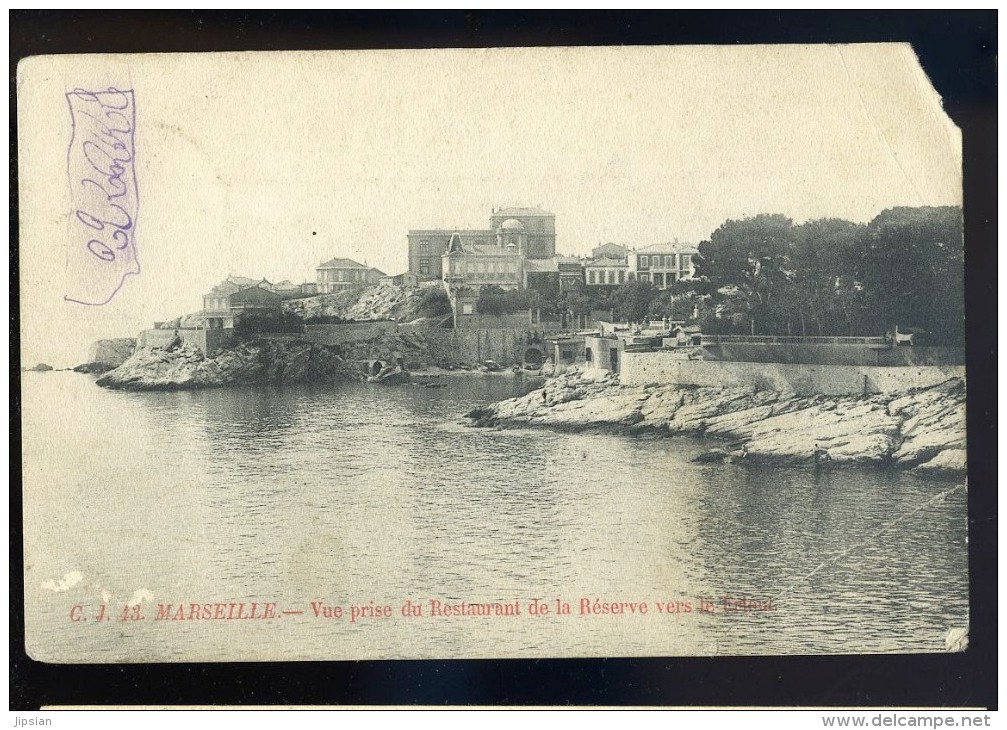 Cpa Du 13 Marseille  Avec Cachet Hôpital Auxiliaire Du  Territoire No 201  AG15 14 - Sellos Militares Desde 1900 (fuera De La Guerra)