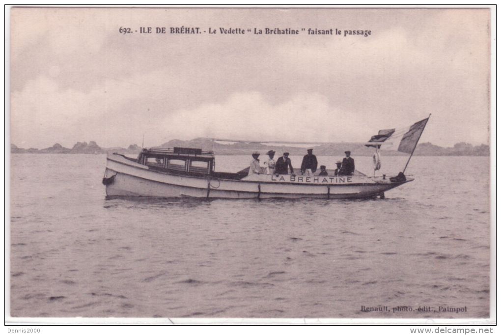 692- ILE De BREHAT -  La Vedette " La Brehatine " Faisant Le Passage -ed. Renault - Ile De Bréhat