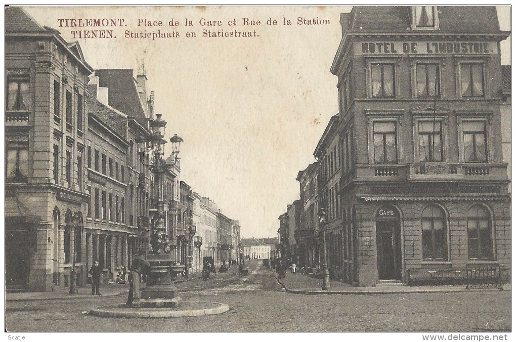 Tienen.  -    Statieplaats En Statiestraat.    Prachtkaart!  1910 Naar  Antwerpen - Tienen