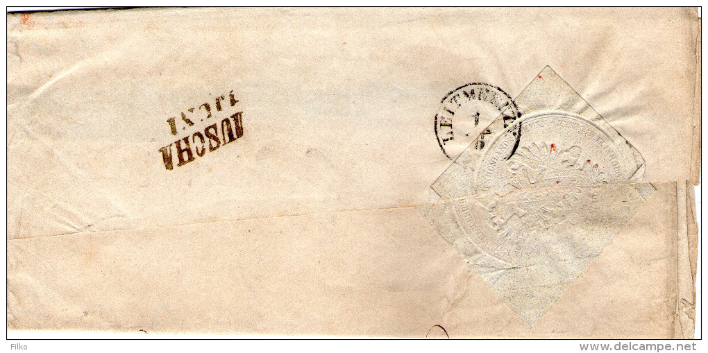 Cover From Prag Kleins,31/5.1863,via Leitmeritz,1/6.1863,sent To Auscha [USTEK],1/6.1863,as Scan - ...-1850 Prephilately