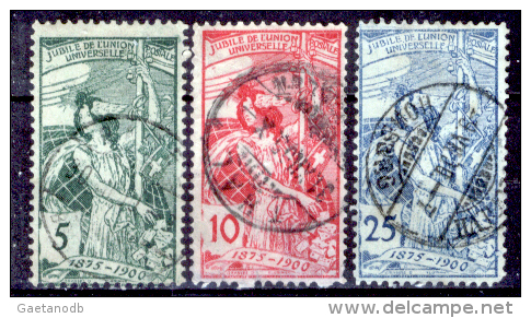 Svizzera-140 - 1900 - Unificato: N. 86/88 (o) - Privi Di Difetti Occulti. - Used Stamps