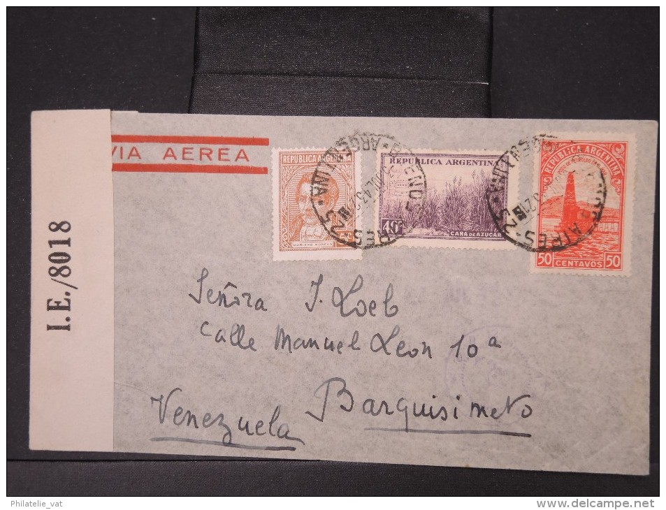 ARGENTINE- Enveloppe Par Avion De Buenos Aires Pour Le Venezuela En 1943 Avec Controle Postal   LOT P4550 - Briefe U. Dokumente