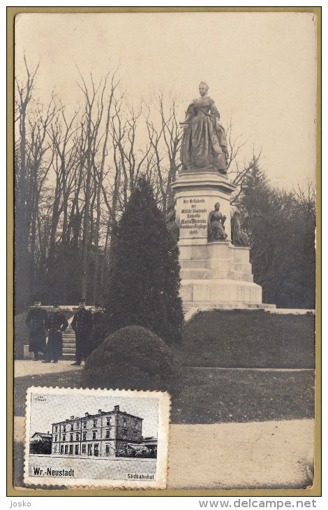 AK WIENER NEUSTADT ...  Maria Theresia Monument  ( Austria ) * Not Travelled * Wr. Neustadt * Osterreich - Wiener Neustadt