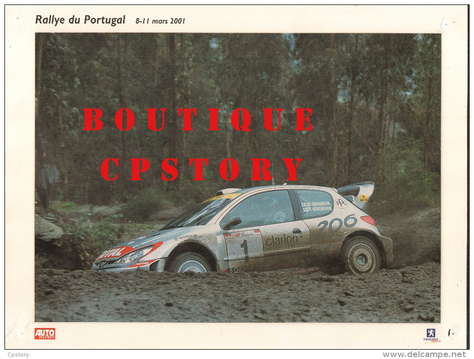 RALLYE AUTOMOBILE Du PORTUGAL - VOITURE PEUGEOT 206 - AUTO COURSE - PUBLICITE TOTAL & MICHELIN - 30x40 - Rallyes