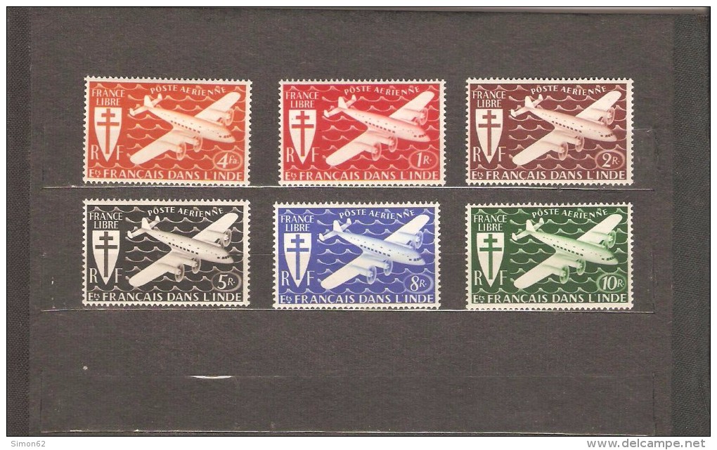 INDE FRANCAISE POSTE AERIENNE  N°1/6  NEUF * - Unused Stamps