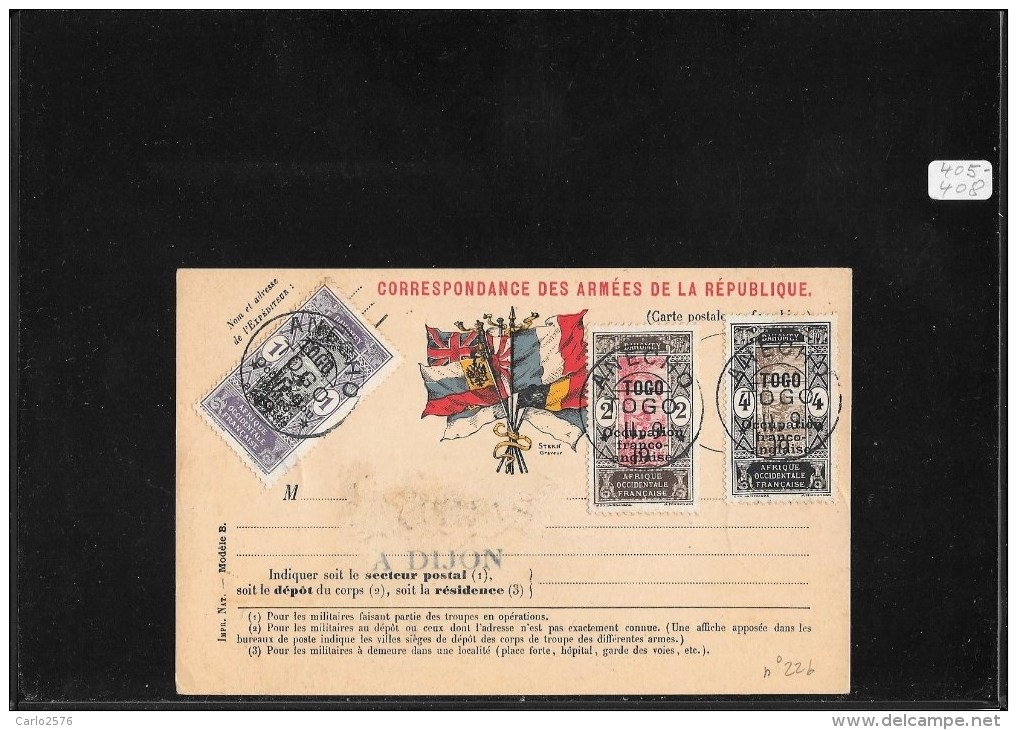 TOGO- 1919 French-british Occup,  Pc From Anecho To Cote D'Ivoire ( Ref 1026) - Lettres & Documents
