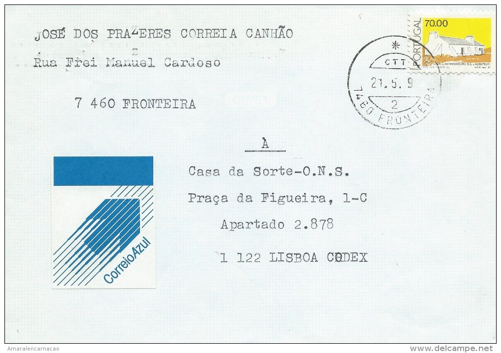 TIMBRES - STAMPS- MARCOPHILIE - PORTUGAL -  MAISON TYPIQUE - FRONTEIRA - Postal Logo & Postmarks