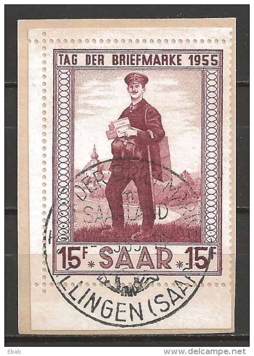 Germany Saarland 1955 Tag Der Briefmarke First Day Cancel - Gebruikt