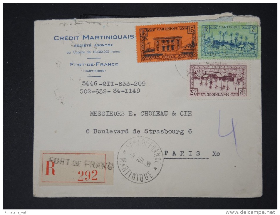 FRANCE- MARTINIQUE- Lot De 3 Enveloppes  Pour La FRANCE  Période 1930/40 A Voir Scans  P4620 - Otros & Sin Clasificación