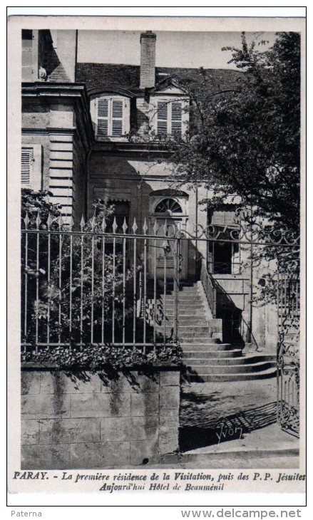 2655   Postal Francia  Paray  1º  Residence De La Visitation , Puis  . Jesuites, Anjourd´hui  Hotel De Beaumenil - Paray Le Monial
