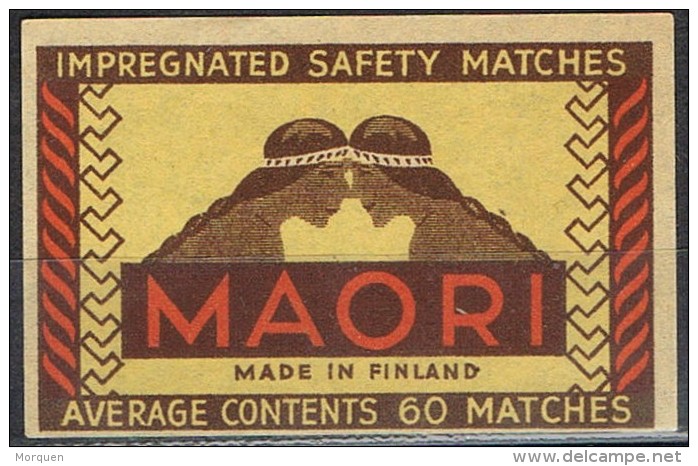 Etiqueta Safety Matches . MAORI, Cerillas De Precision FINLAND, Finlandia - Otros & Sin Clasificación
