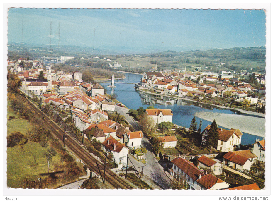 Seyssel (Ain Et Hte Savoie) - Vue Générale Aérienne (voies Ferrées, Rivière, Pont, Banc De Sable) Circulé 1976 - Seyssel