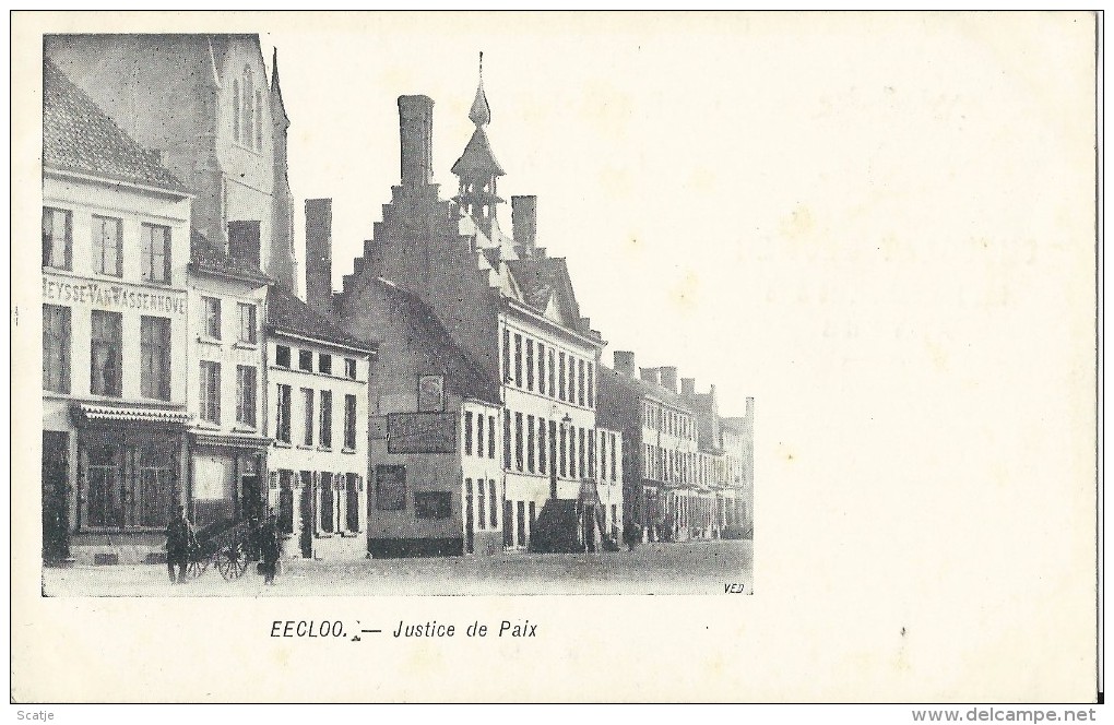 Eecloo.  -   Justice De Paix;  1900   -   Reklamekaart:   "Chocolat Blumer"   -   Anvers - Eeklo