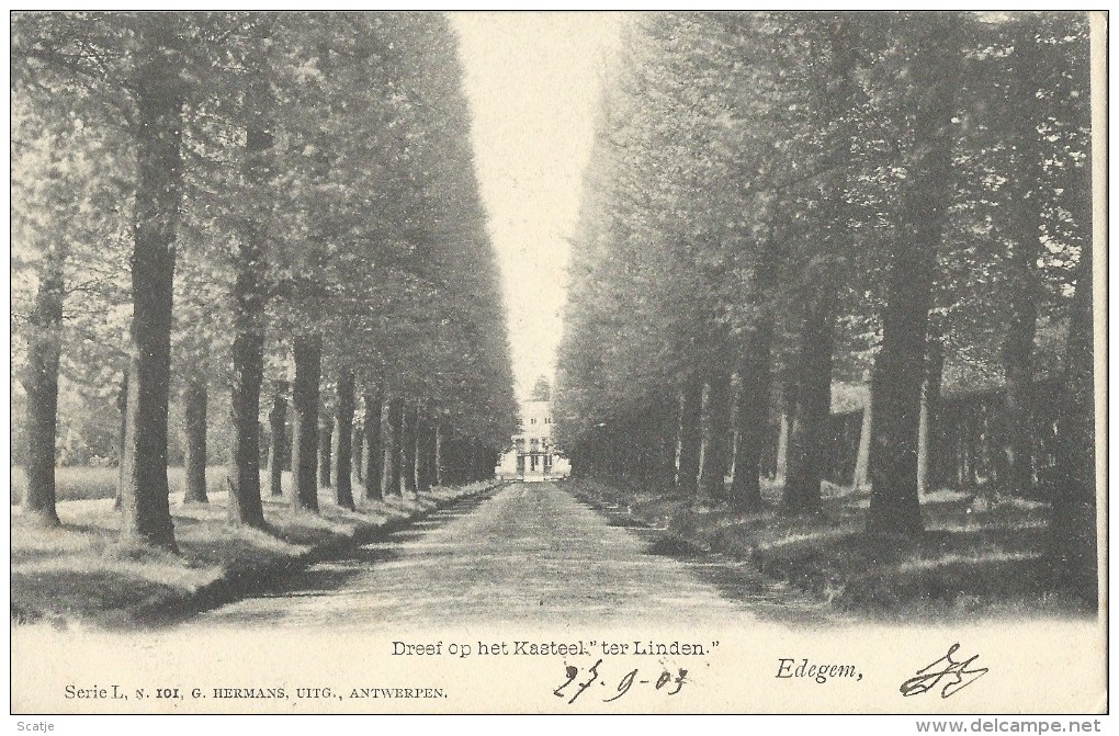 Edegem.  -  Dreef Op Het Kasteel.  "Ter Linden";  1903   Vieux-Dieu - Edegem
