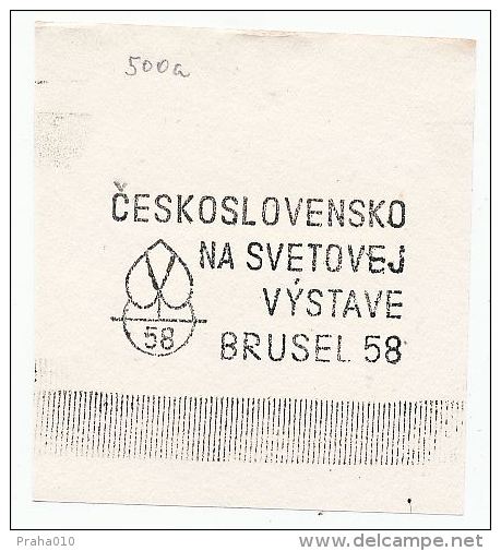 J0916 - Czechoslovakia (1945-79) Control Imprint Stamp Machine (R!): Czechoslovakia At World Exhibition In Brussels (SK) - 1958 – Bruxelles (Belgio)