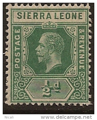 SIERRA LEONE 1912 1/2d KGV SG 112b UNHM PL157 - Sierra Leone (...-1960)