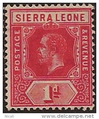 SIERRA LEONE 1912 1d KGV SG 113a HM PN182 - Sierra Leone (...-1960)