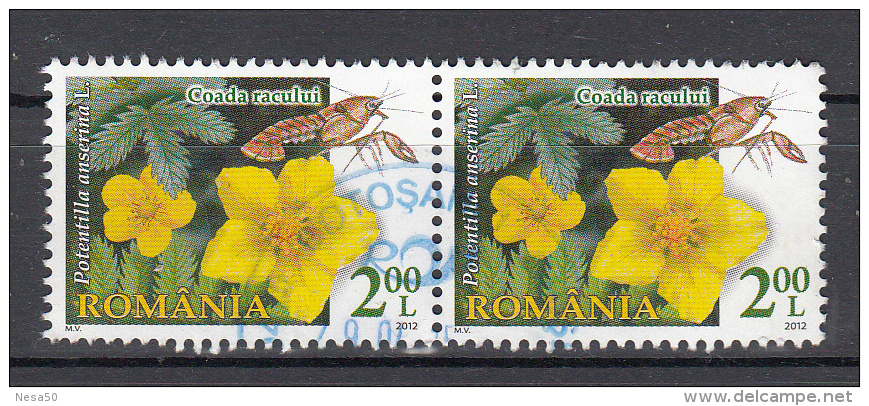 Roemenie 2012 Mi Nr 6594 Bloemen, Flowers 2x - Used Stamps