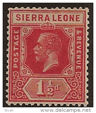 SIERRA LEONE 1921 1 1/2d KGV SG 133 HM PN278 - Sierra Leone (...-1960)