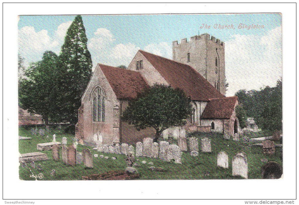 RP PC: Singleton Church, Sussex Used  1908 TO MISS GRIST EGYPT HOUSE WEST COWES ISLE OF WIGHT - Altri & Non Classificati