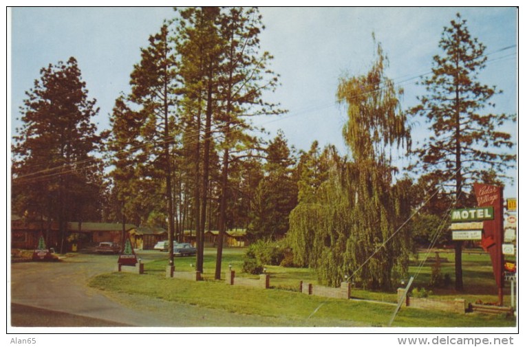 Spokane Washington, Cedar Village Motel, Lodging,, C1950s/60s Vintage Postcard - Spokane
